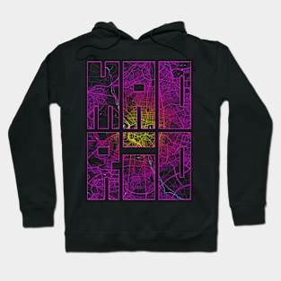 Madrid, Spain City Map Typography - Neon Hoodie